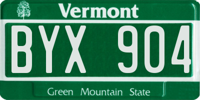 VT license plate BYX904