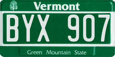 VT license plate BYX907