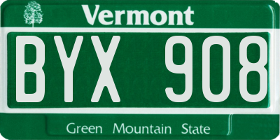 VT license plate BYX908