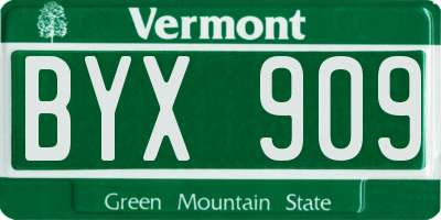 VT license plate BYX909