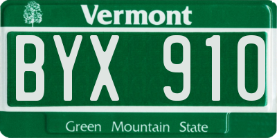 VT license plate BYX910