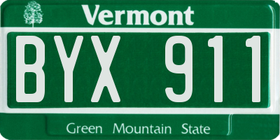 VT license plate BYX911