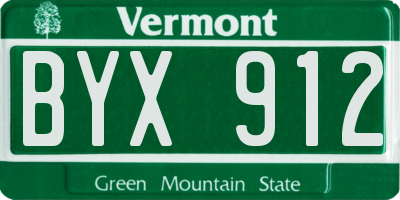 VT license plate BYX912