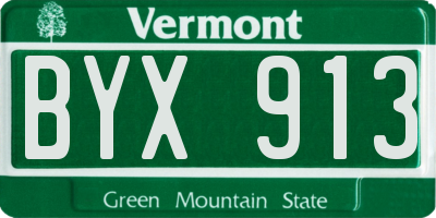 VT license plate BYX913
