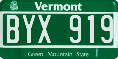 VT license plate BYX919