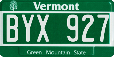 VT license plate BYX927