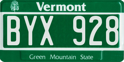 VT license plate BYX928