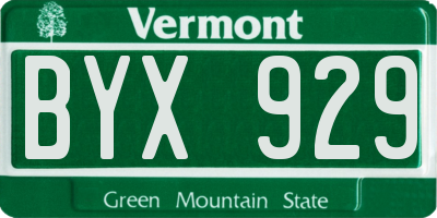 VT license plate BYX929