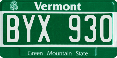 VT license plate BYX930