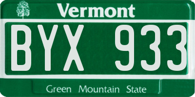 VT license plate BYX933