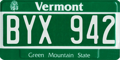 VT license plate BYX942