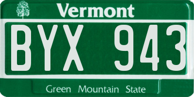 VT license plate BYX943