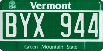 VT license plate BYX944