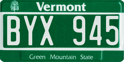 VT license plate BYX945