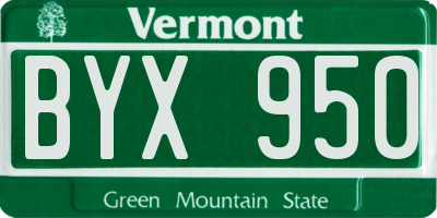 VT license plate BYX950