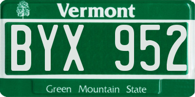 VT license plate BYX952