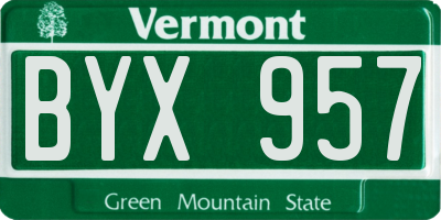 VT license plate BYX957
