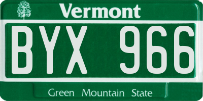 VT license plate BYX966
