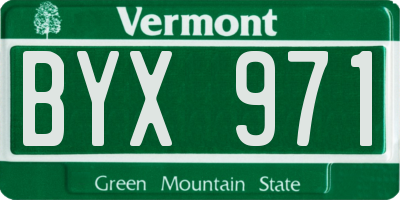 VT license plate BYX971