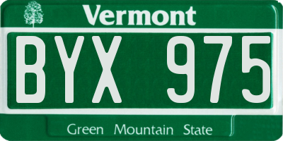 VT license plate BYX975