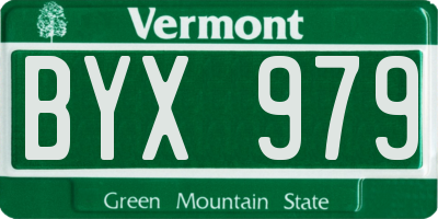 VT license plate BYX979