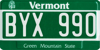 VT license plate BYX990