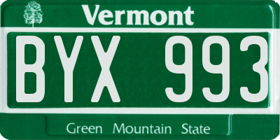 VT license plate BYX993