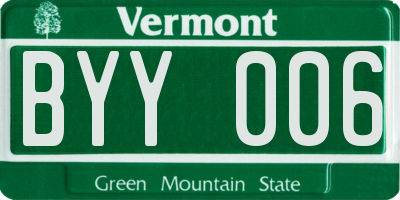 VT license plate BYY006