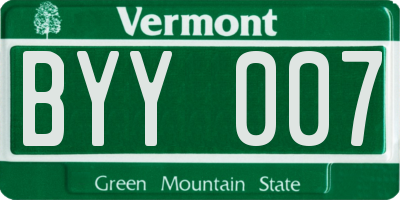 VT license plate BYY007