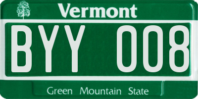 VT license plate BYY008