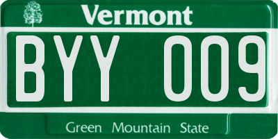 VT license plate BYY009