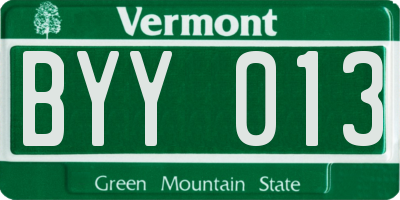 VT license plate BYY013