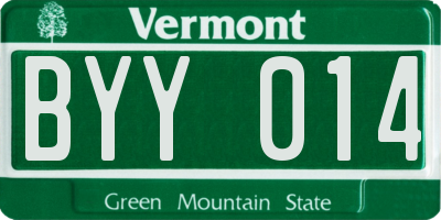 VT license plate BYY014