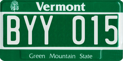 VT license plate BYY015