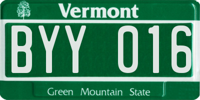VT license plate BYY016