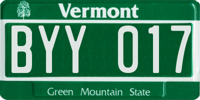 VT license plate BYY017