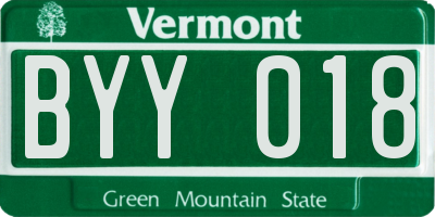 VT license plate BYY018