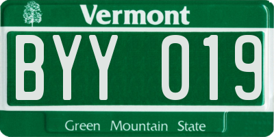 VT license plate BYY019