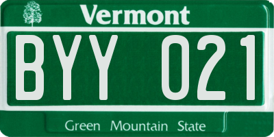 VT license plate BYY021