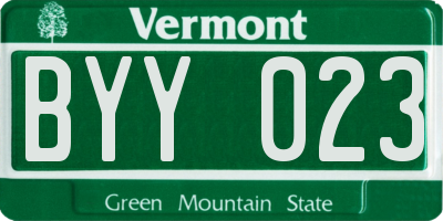 VT license plate BYY023