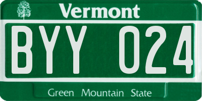 VT license plate BYY024