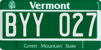 VT license plate BYY027