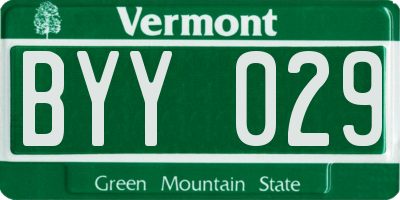 VT license plate BYY029