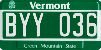 VT license plate BYY036