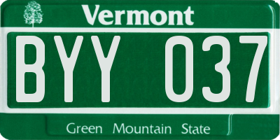 VT license plate BYY037