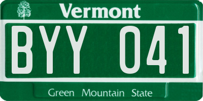 VT license plate BYY041