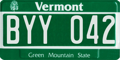 VT license plate BYY042