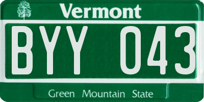 VT license plate BYY043