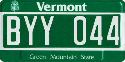 VT license plate BYY044