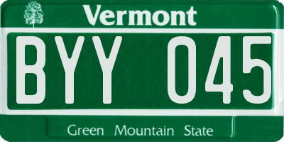 VT license plate BYY045